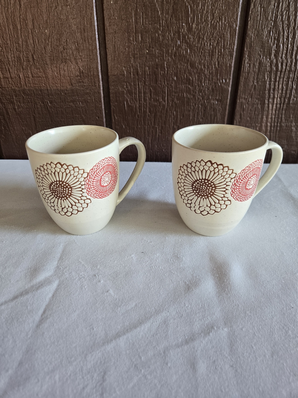 Floral Medallion Print Ceramic Mug Set of 2